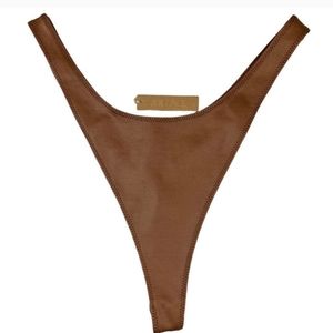 SKIMS wet jersey dipped thong in copper